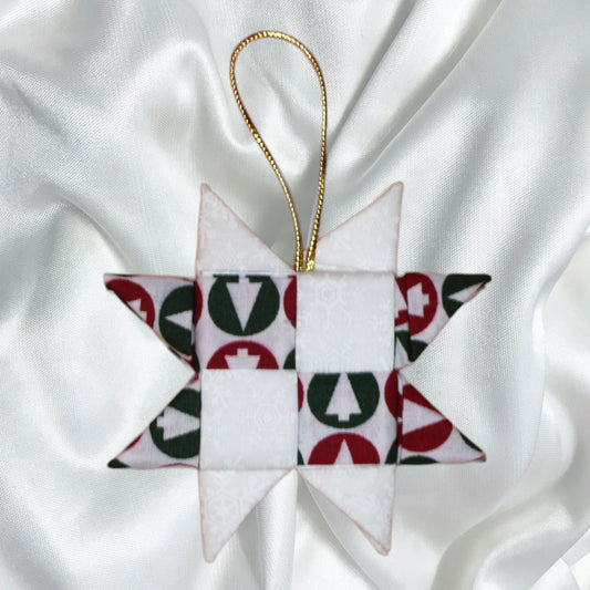 Star Ornament - White with Trees